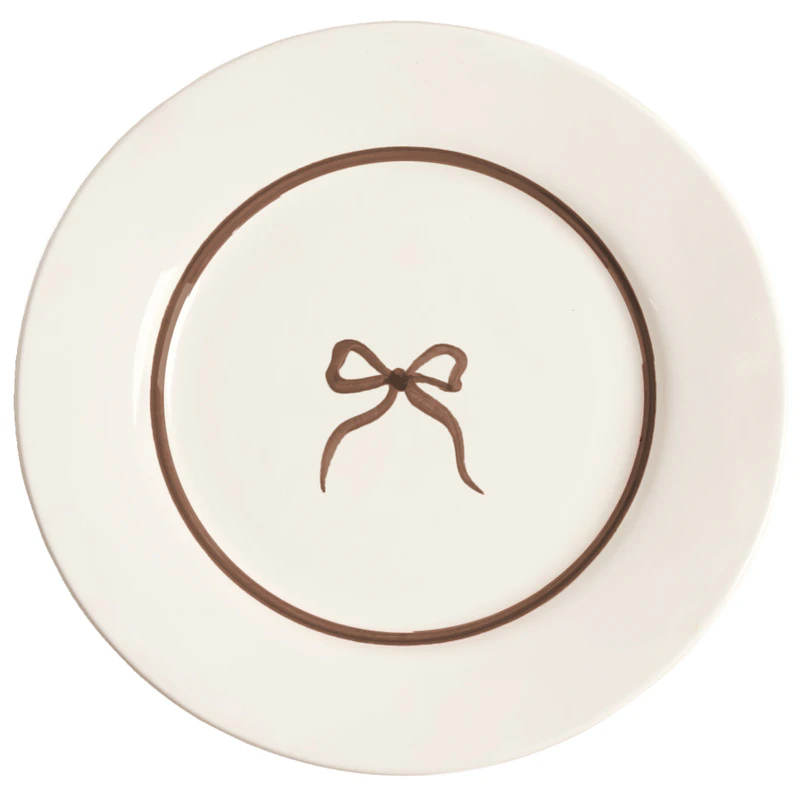 Bow Side Plate 22 cm, Brown