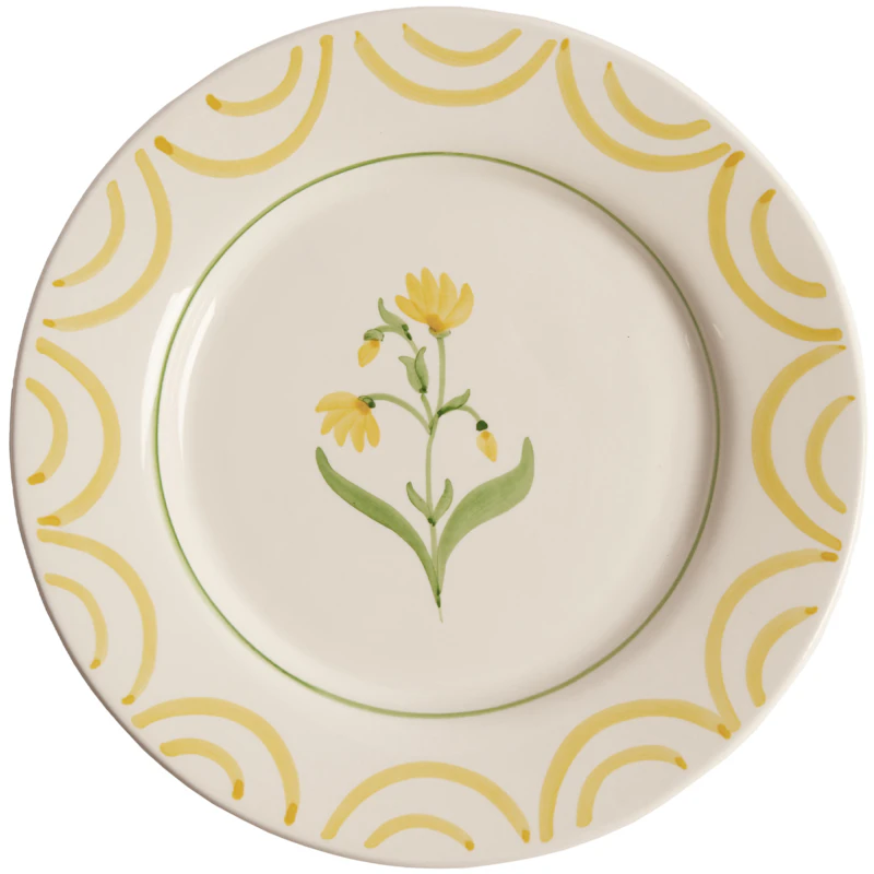 Cottage Flower Plate 28 cm, Yellow