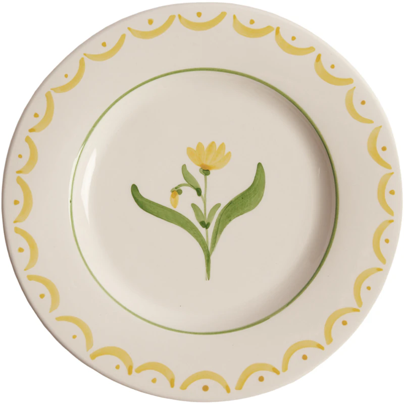 Cottage Flower Side Plate 22 cm, Yellow