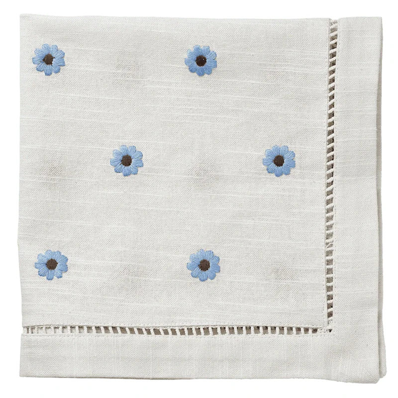 Daisy Cotton Napkin 45x45 cm, Blue