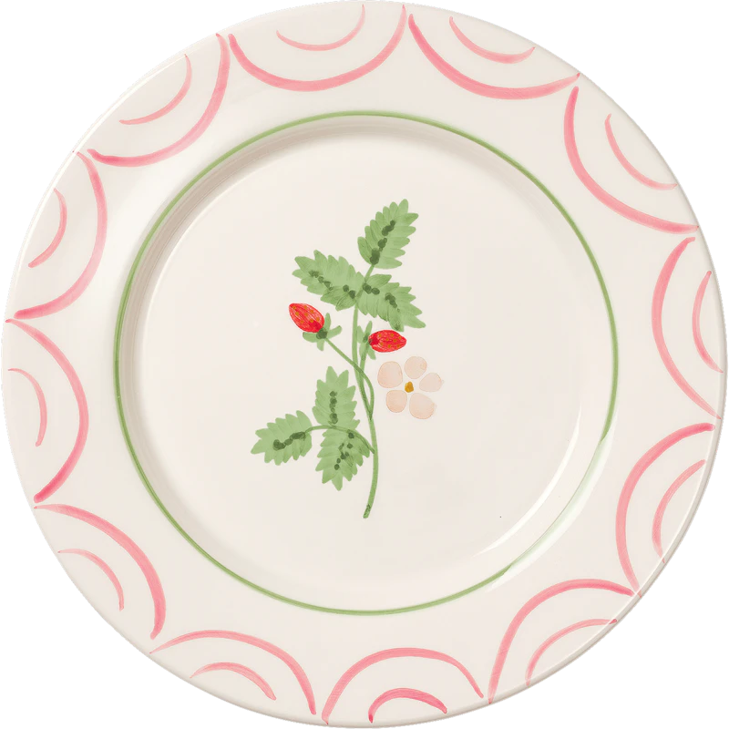 Cottage Flower Dinner Plate Wild Strawberry 28 cm