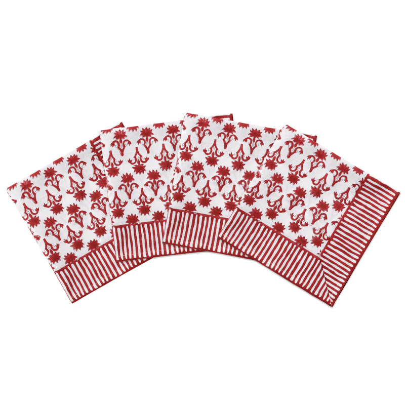 Lily Napkin 45x45 cm 4-pack, Burgundy