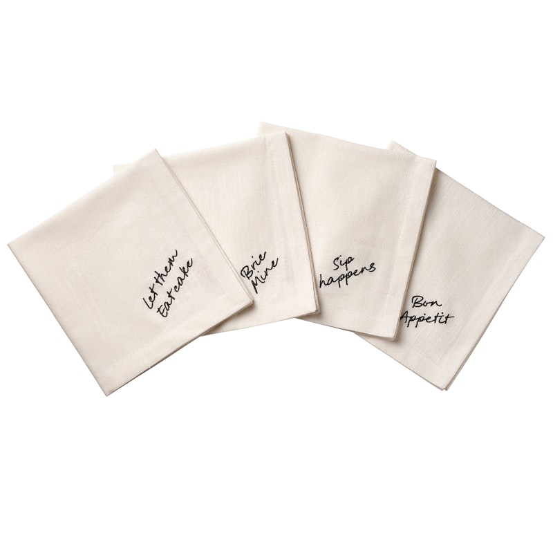 Quote Cotton Napkins 45x45 cm 4-pack, Black