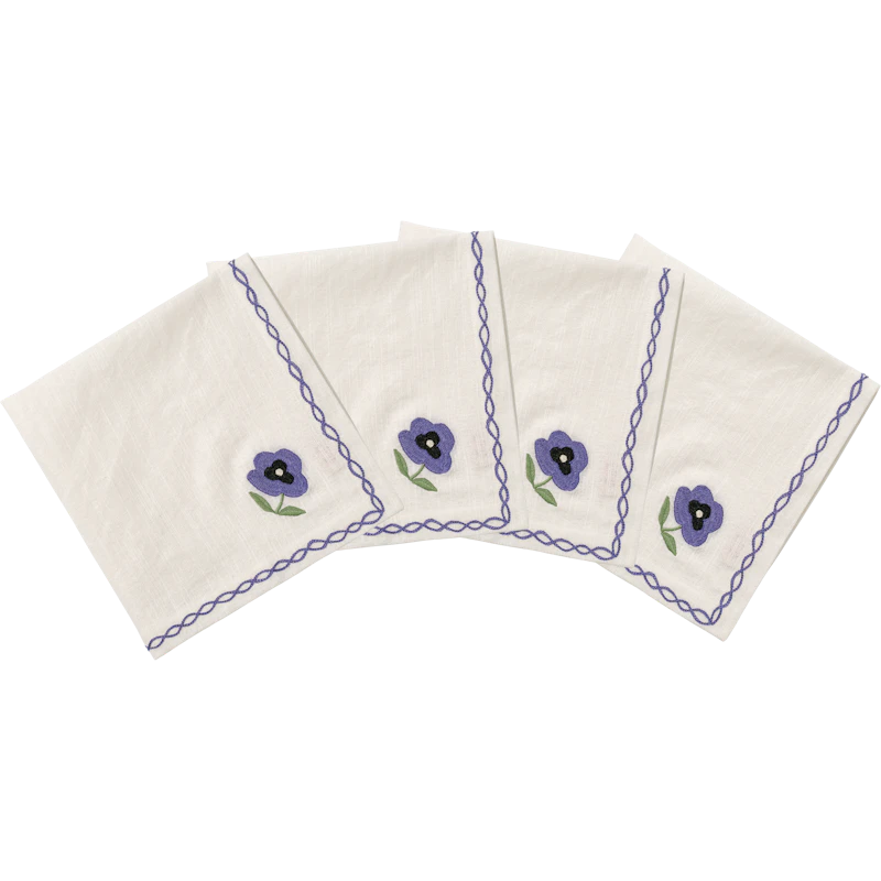 Pansy Napkin Madelen Möllard x Pick a Poppy 4-pack