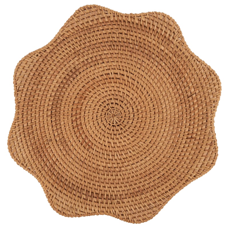 Scallop Table Mat Rattan 36 cm, Natural