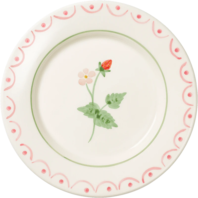 Cottage Flower Side Plate Wild Strawberry 22 cm
