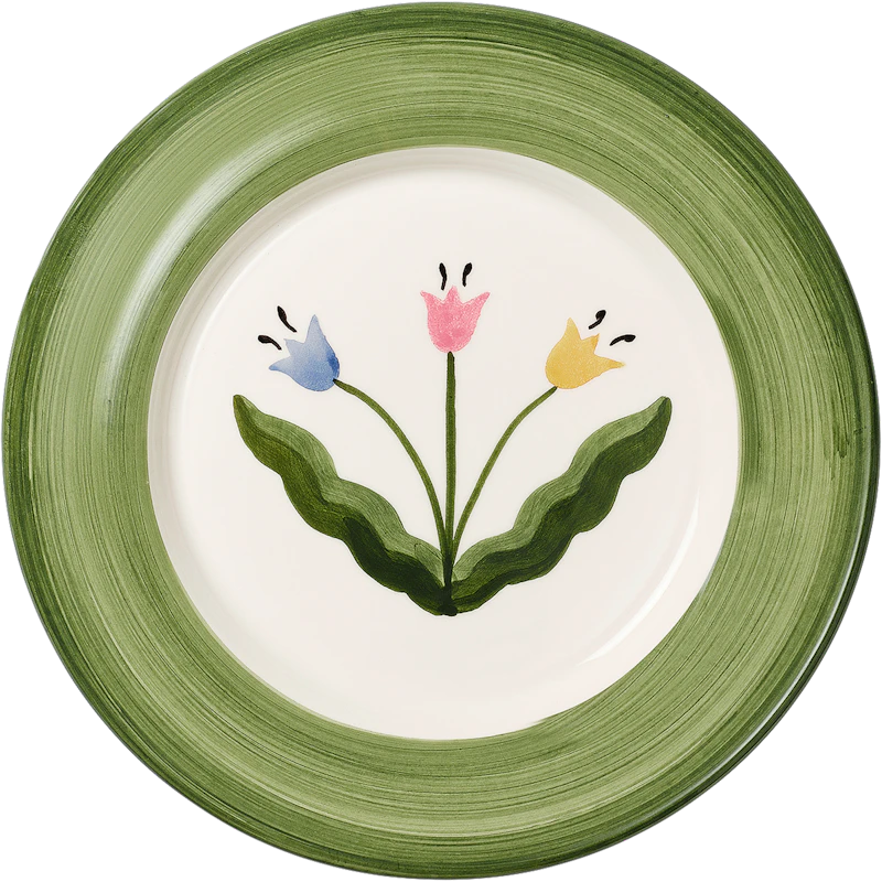 Tulip Side Plate Madelen Möllard x Pick a Poppy 22 cm, Green