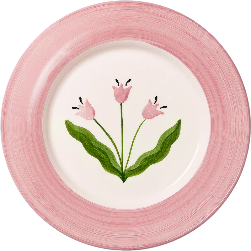 Tulip Side Plate Madelen Möllard x Pick a Poppy 22 cm, Pink