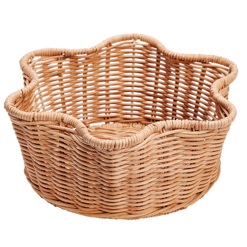 Scallop Basket Rattan Round, Natural