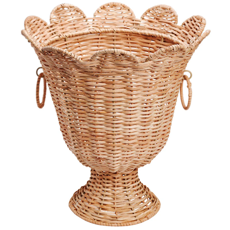 Scallop Vase Rattan, Natural