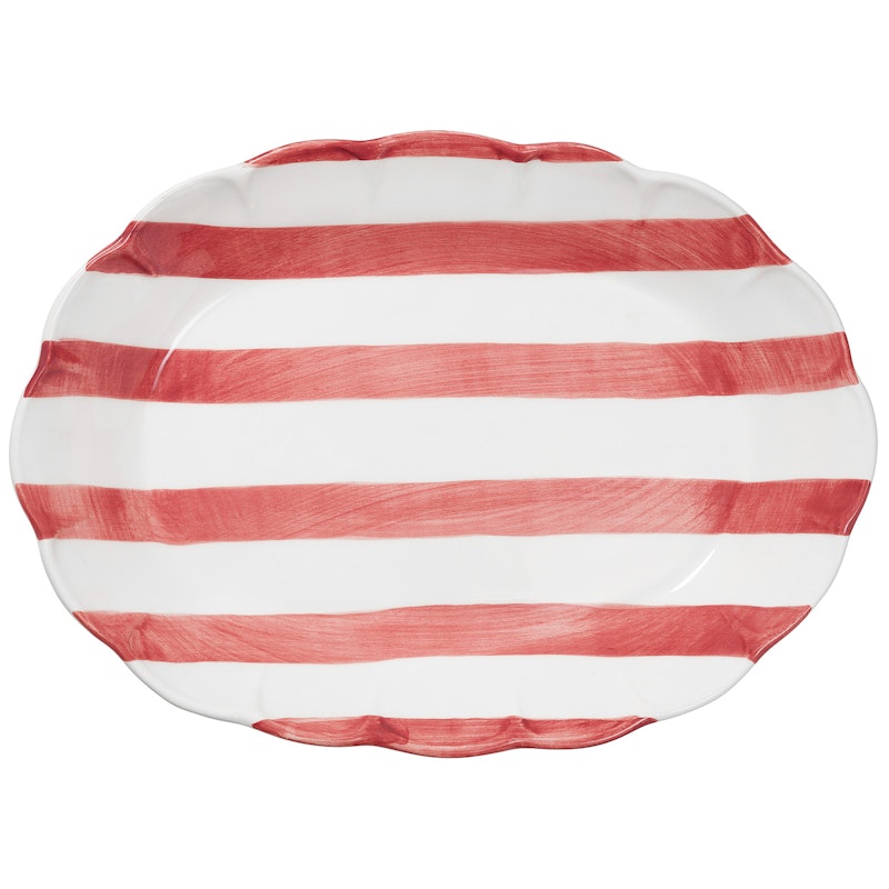 Stripe Serving Plate 36 cm, Red