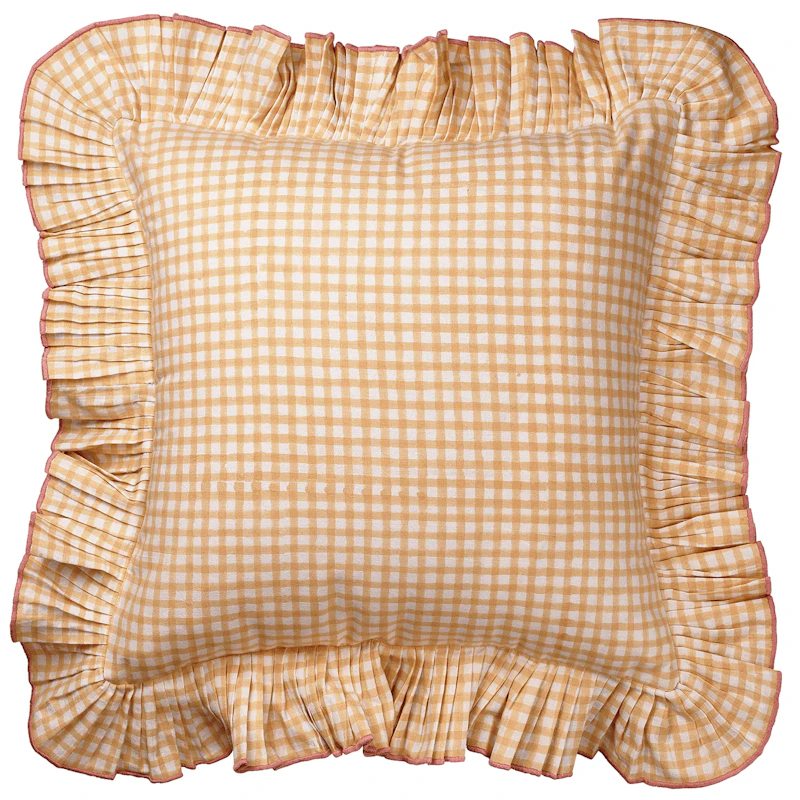 Vichy Cushion Cover 40x40 cm, Yellow