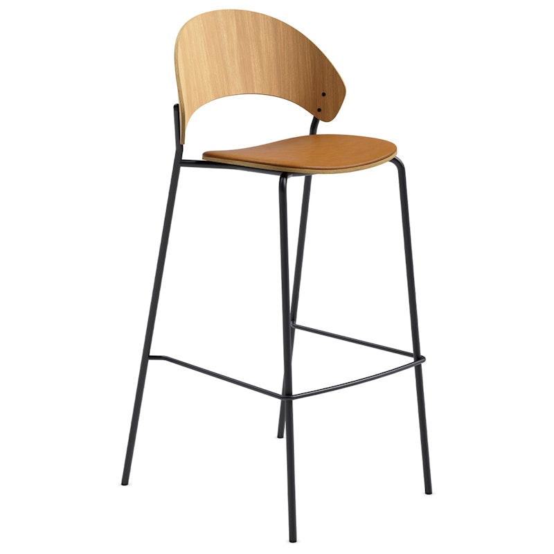 Dosina Bar Stool 75 cm, Oak / Cognac Leather