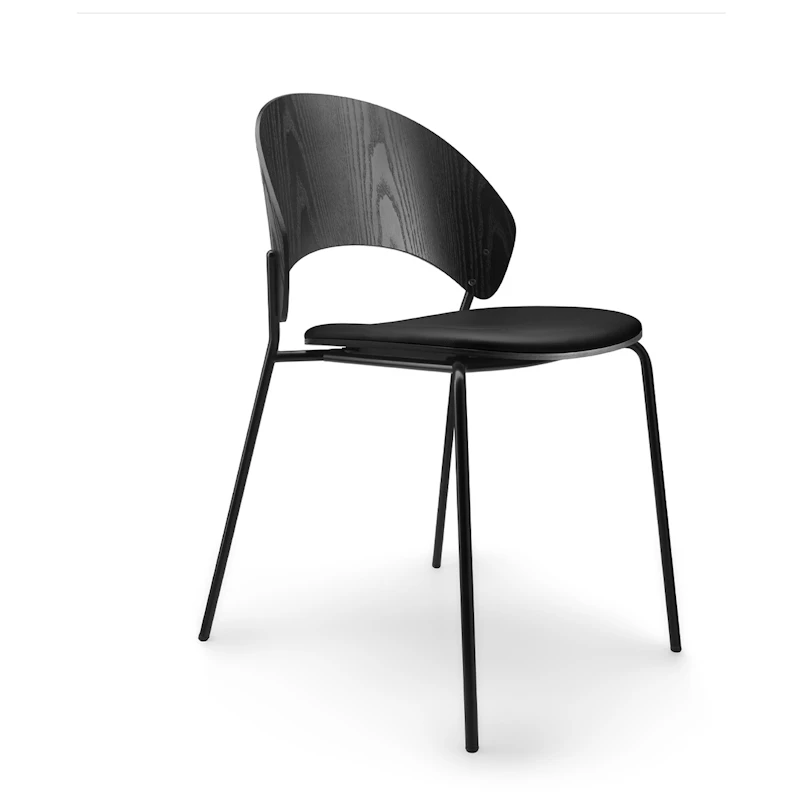 Dosina Chair, Black Oak / Black Leather