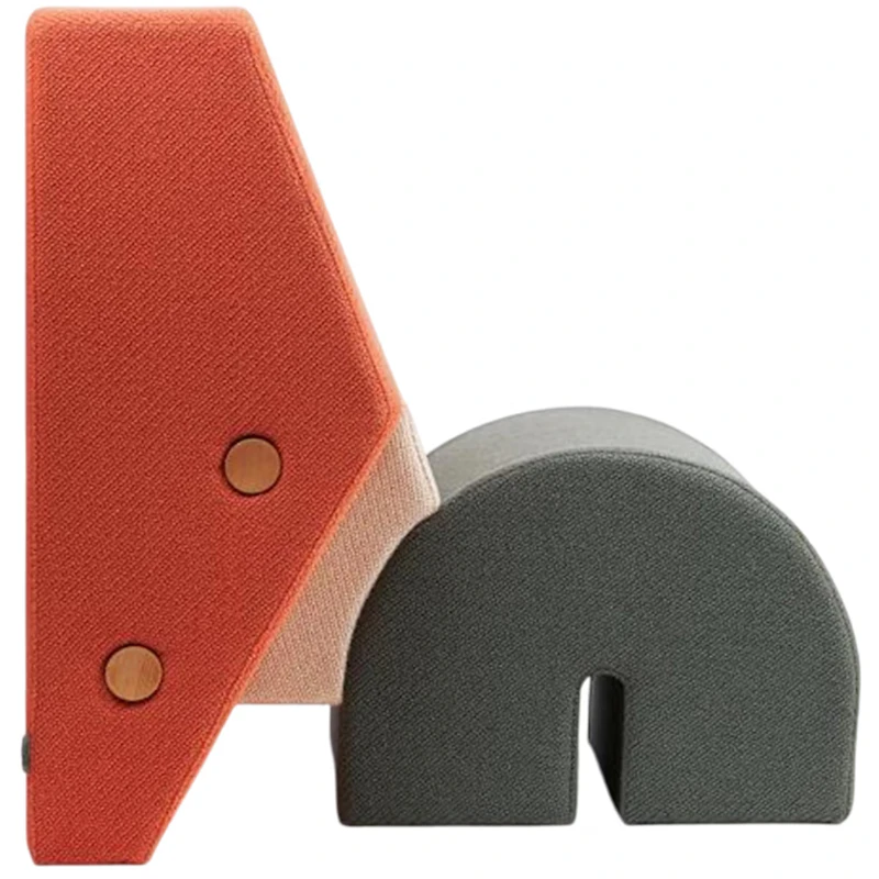 Keystone Lounger Peach / Off-white / Grey