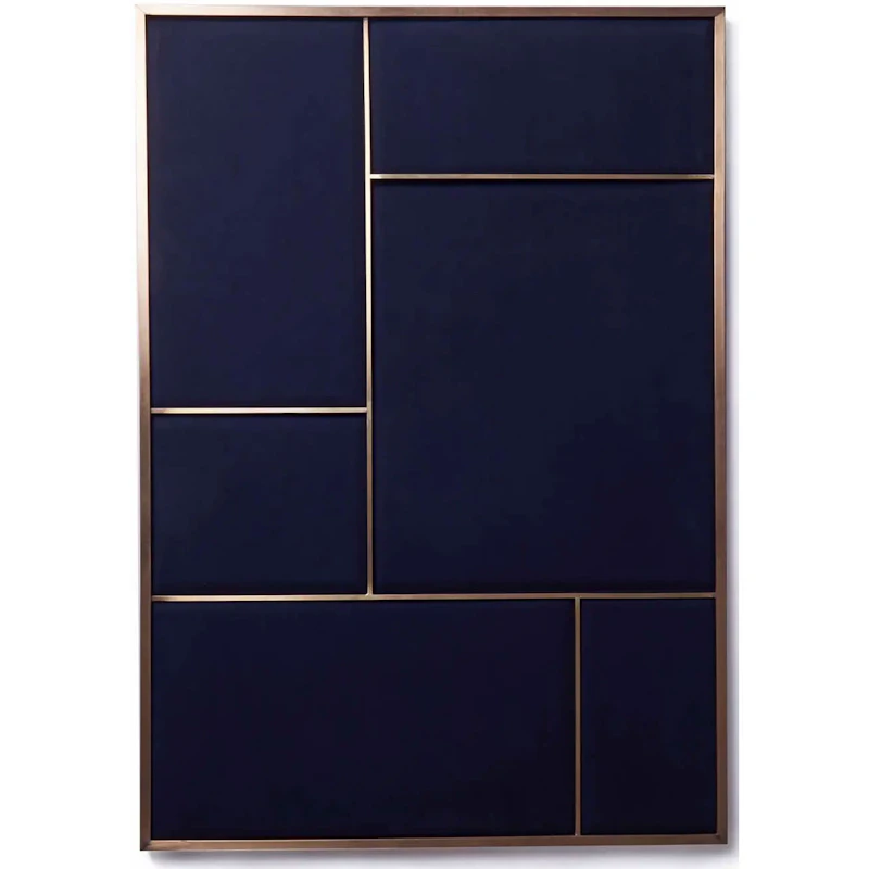 Nouveau Pin Notice Board Large, Brass / Navy Blue