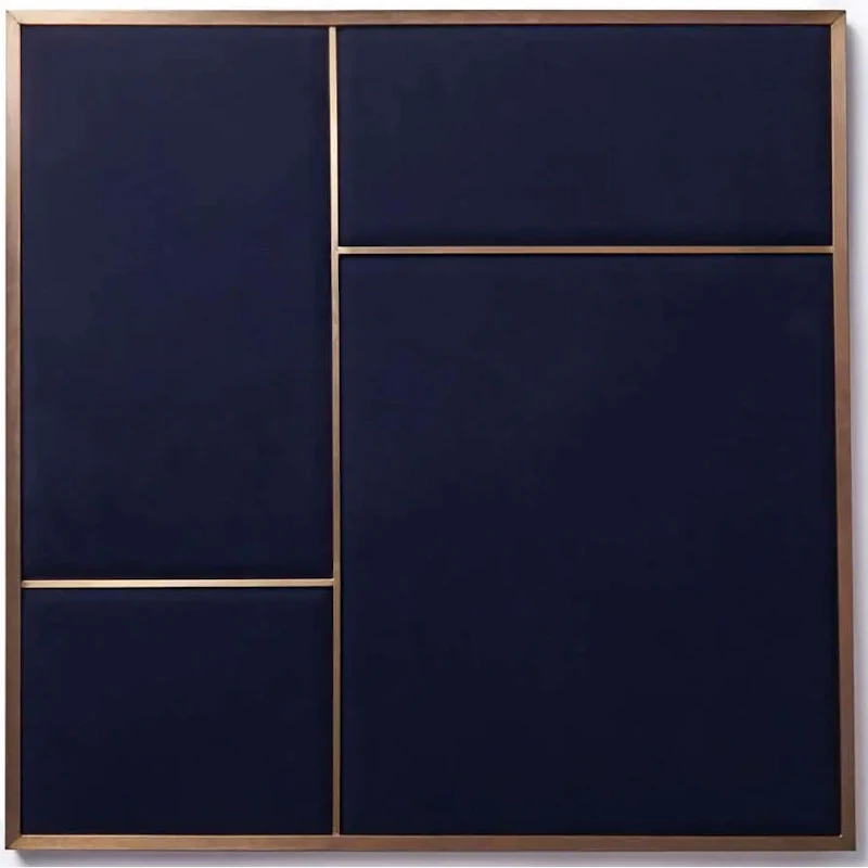 Nouveau Pin Notice Board Medium, Brass / Navy Blue