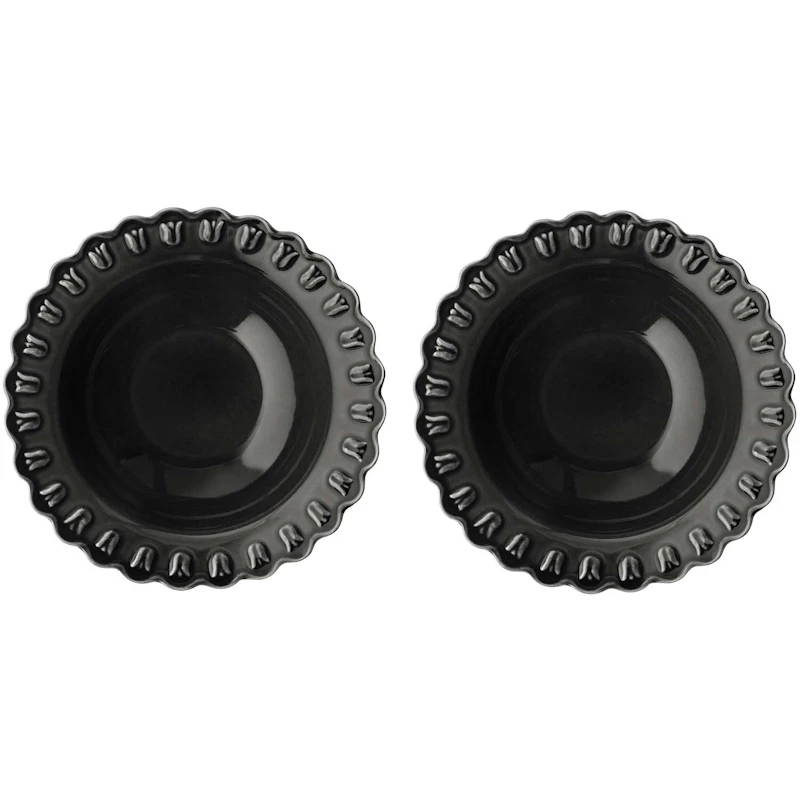 Tulipa Deep Plate 23  cm 2-pack, Almost Black