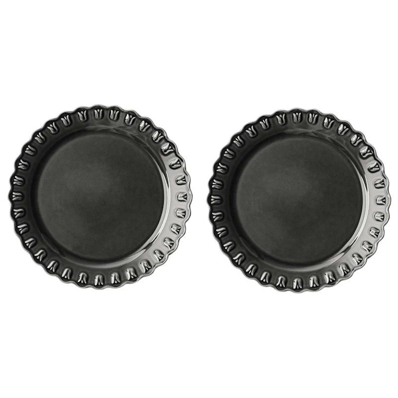 Tulipa Plate 26 cm 2-pack, Almost Black