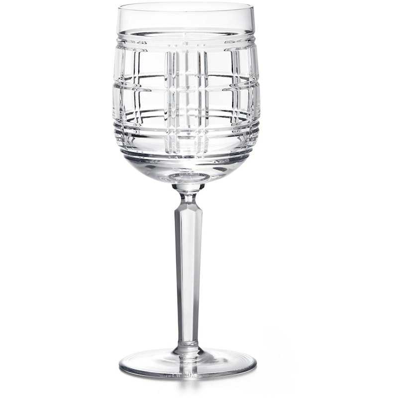 Hudson Plaid Red Wine Glass