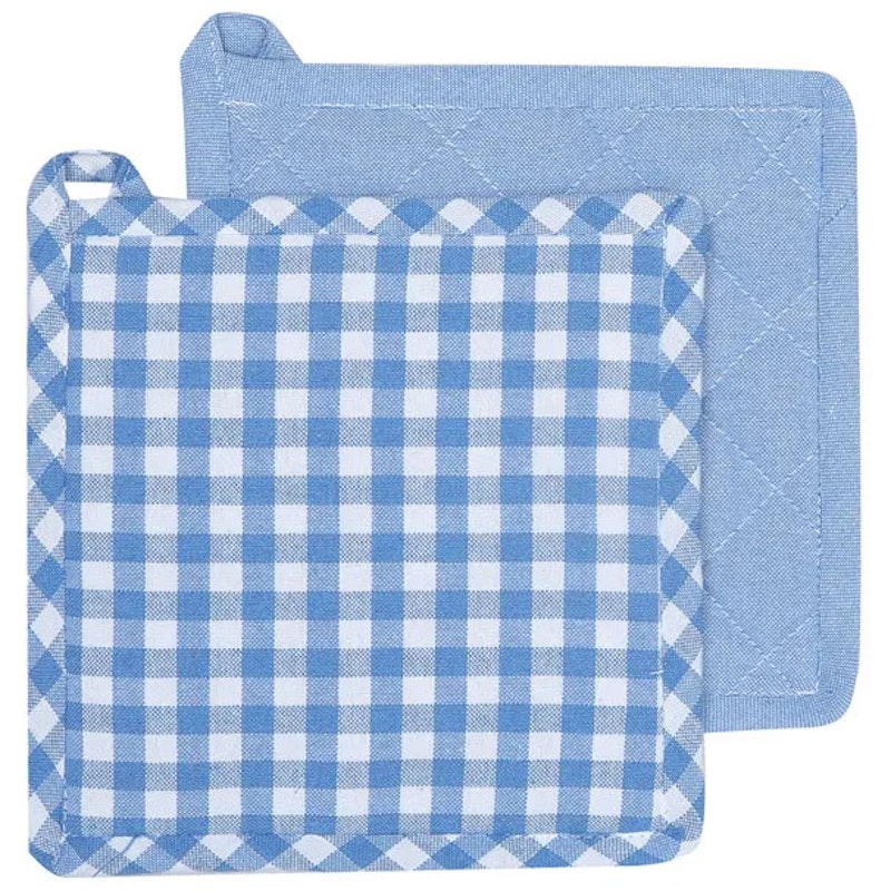 Bella Potholder 2-pack, Light Blue/White