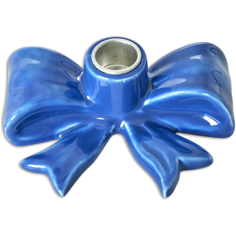 Bow Candle Holder Blue