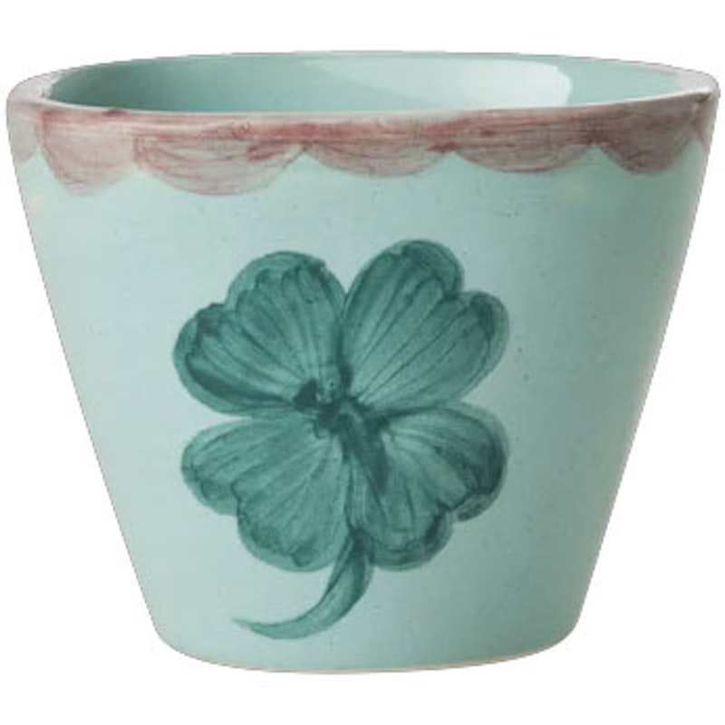 Espresso Cup Ceramic Oval 7 cl, Good Luck Clover