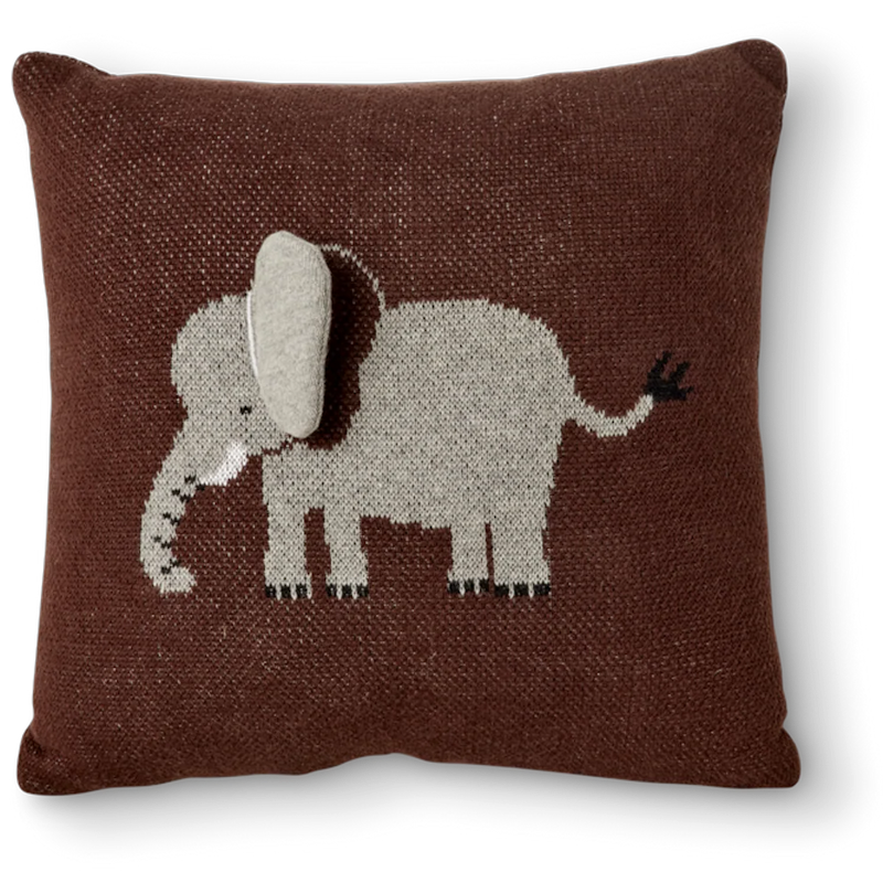 Elephant Pot With 3D Details 30x30 cm, Brown