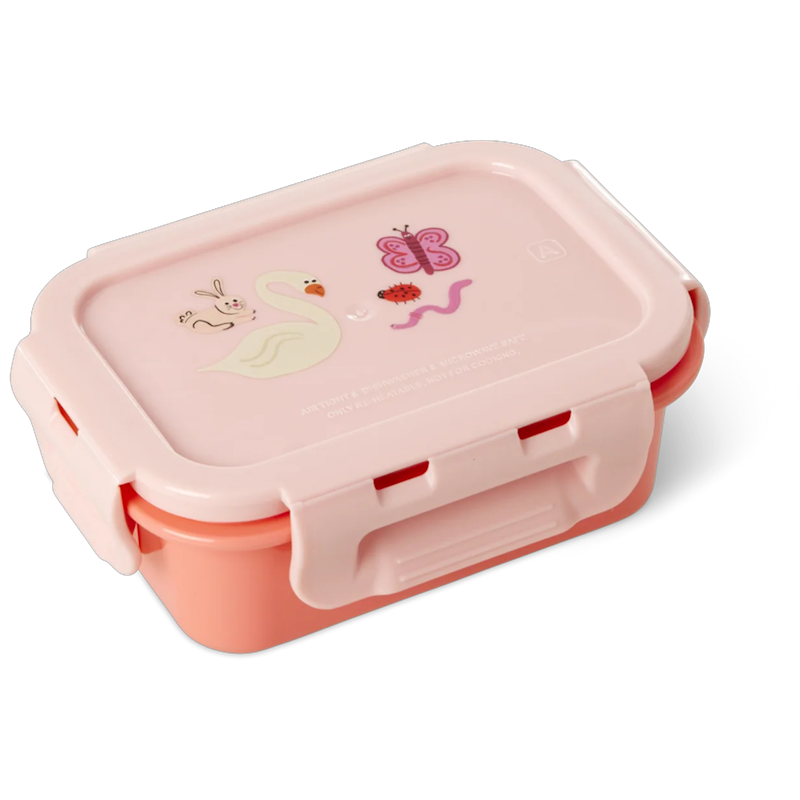 Lunch Box With Airtight Lid, Pink Wildlife