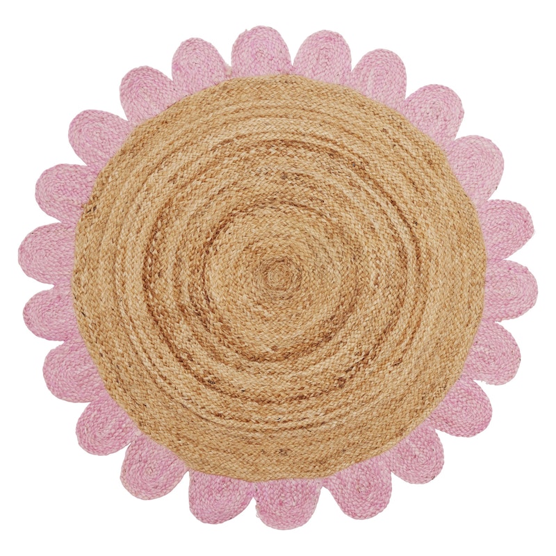 Jute Rug, Pink Flower