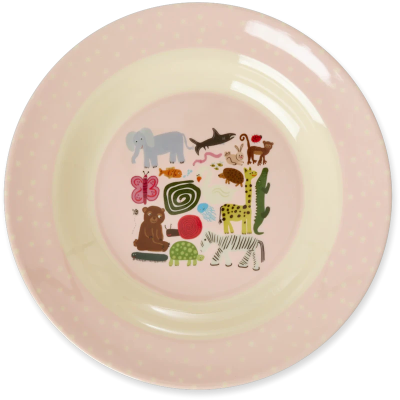 Melamine Bowl 20 cm, Pink Wildlife