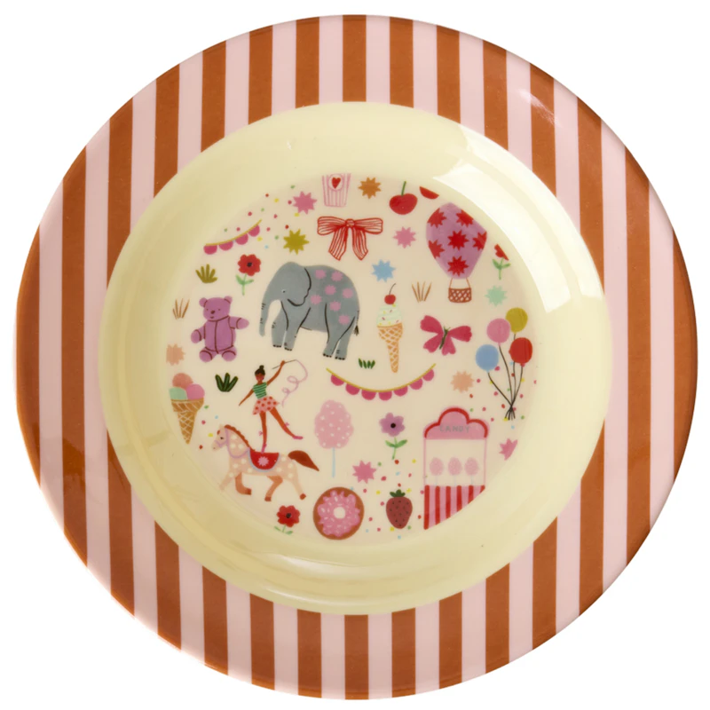 Melamine Bowl 20 cm, Pink Fun Fair