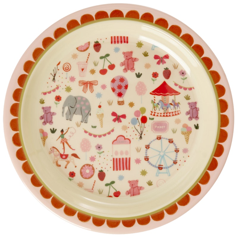 Melamine Plate 22 cm, Pink Fun Fair