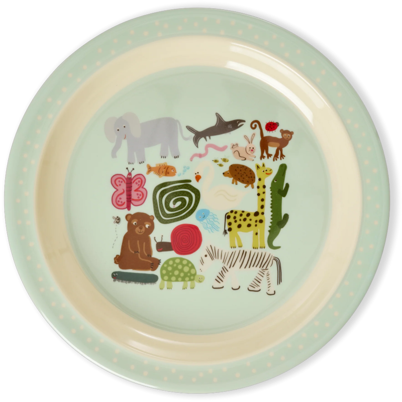 Melamine Plate 20 cm, Mint Wildlife