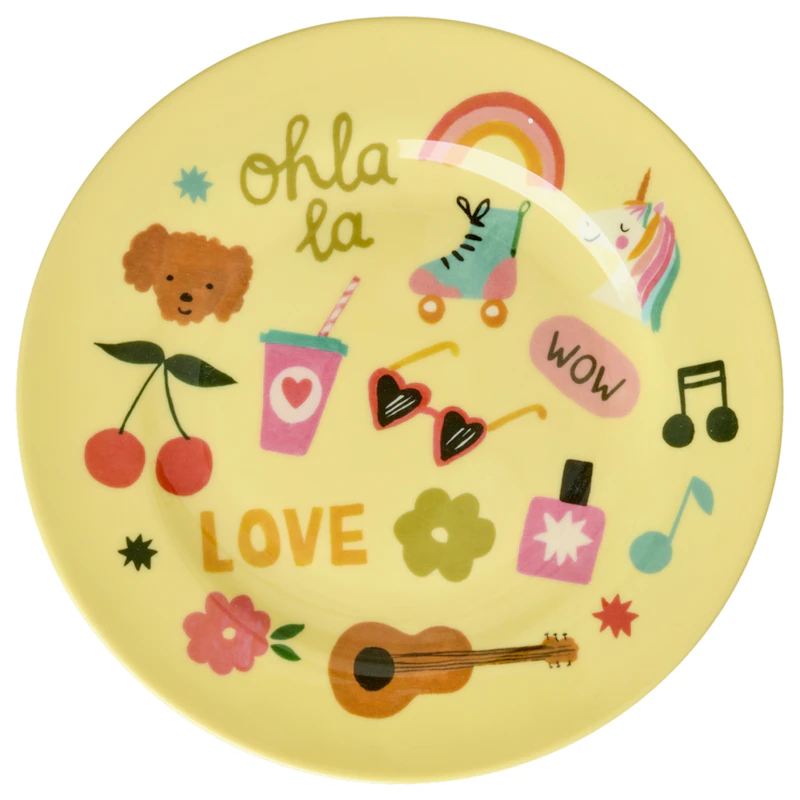 Melamine Plate 20 cm, Unicorn Love