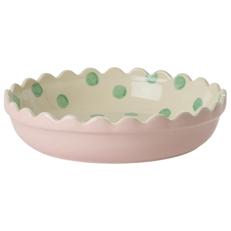 Pie Dish 24 cm, Pink / Green