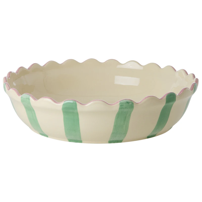 Pie Dish 33 cm, Green Stripe