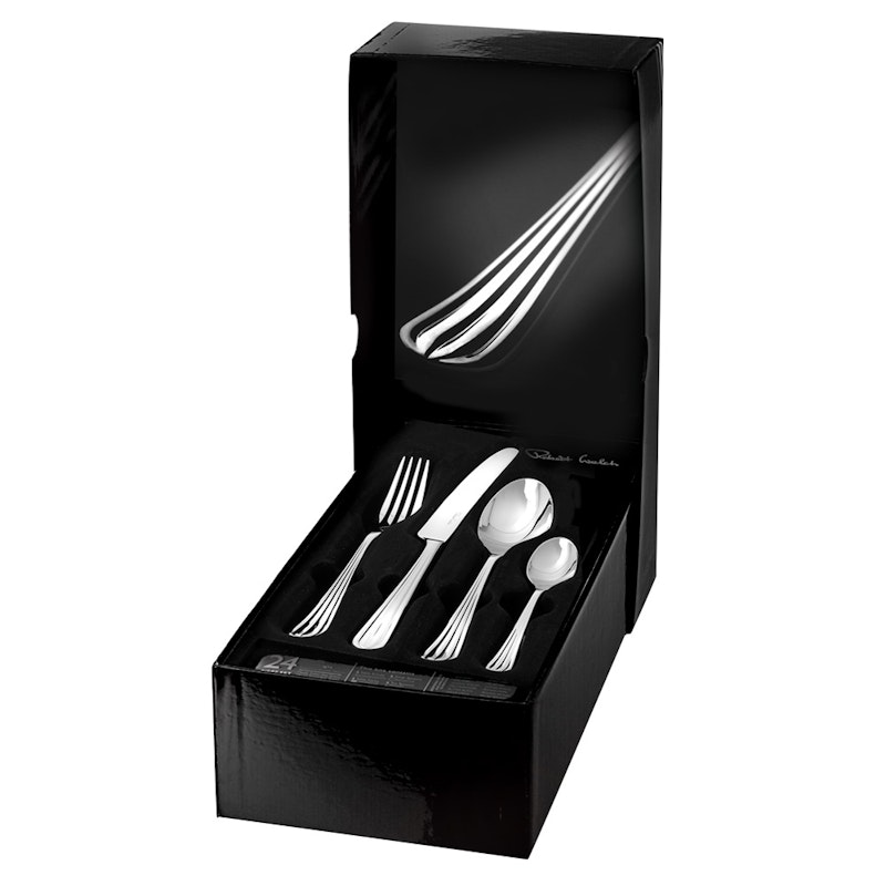 Palm Bright Cutlery Set Stainless Steel, 24 Pieces