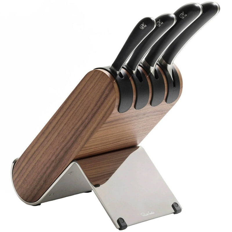 Signature Q Knife Block With 4 Knives, Walnut