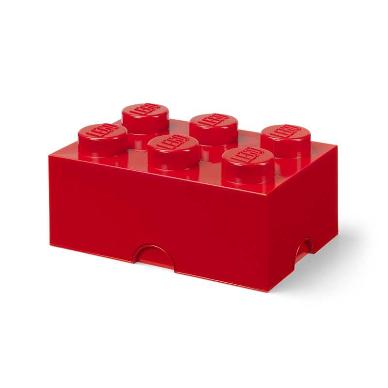 LEGO® Brick Storage Box 6 Knobs, Red