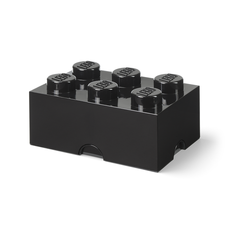 LEGO® Brick Storage Box 6 Knobs, Black