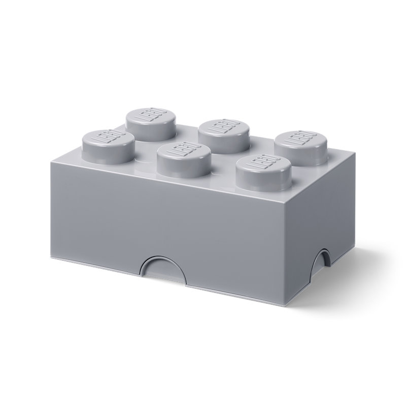 LEGO® Brick Storage Box 6 Knobs, Grey