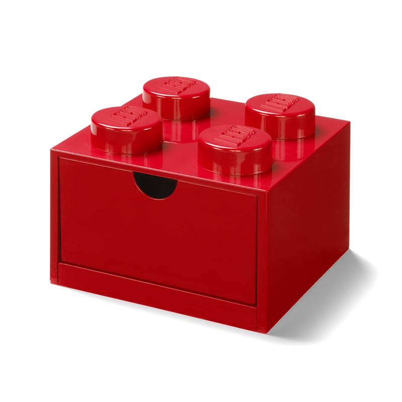 LEGO® Storage With Drawer 4 Knobs, Red