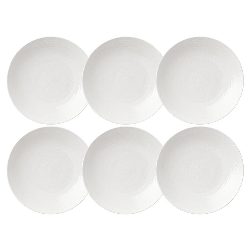 Blå Eld Plate 19 cm 6-pack, White