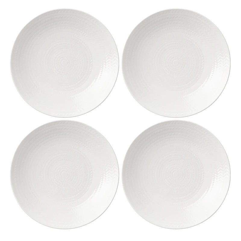 Blå Eld Plate 19 cm 4-pack, White