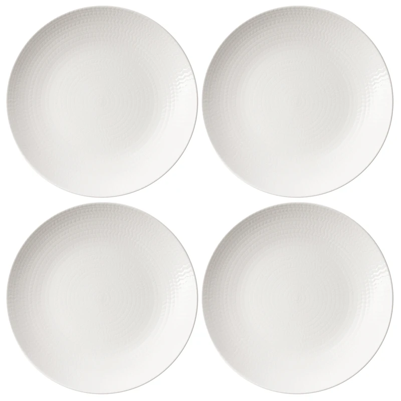 Blå Eld Plate 23 cm 4-pack, White