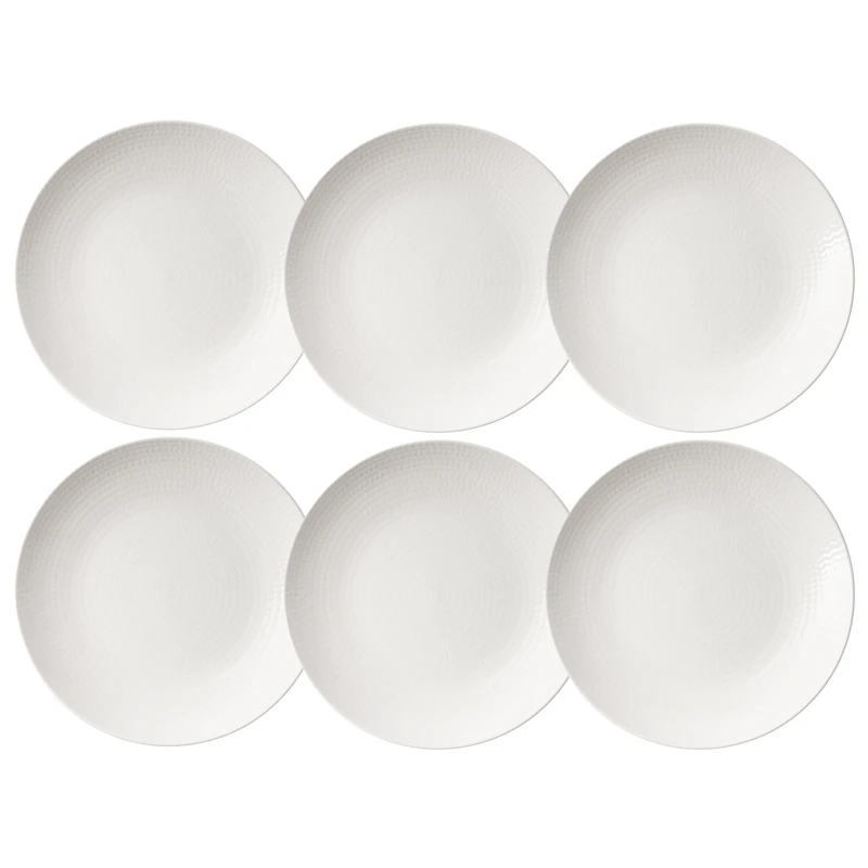 Blå Eld Plate 23 cm 6-pack, White