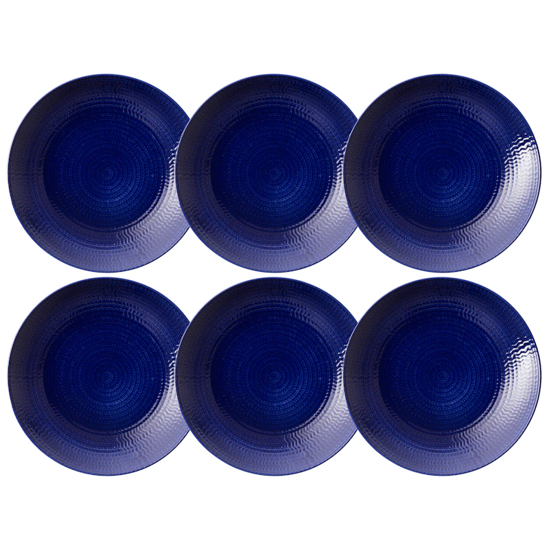 Blå Eld Plate 23 cm 6-pack, Blue