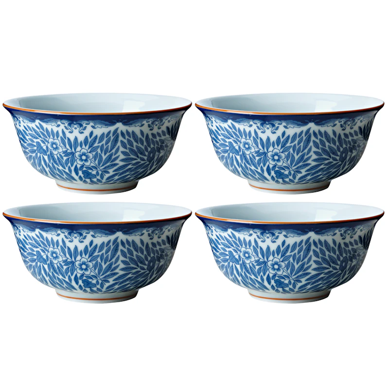 Ostindia Floris Bowl 50 cl 4-pack, Blue