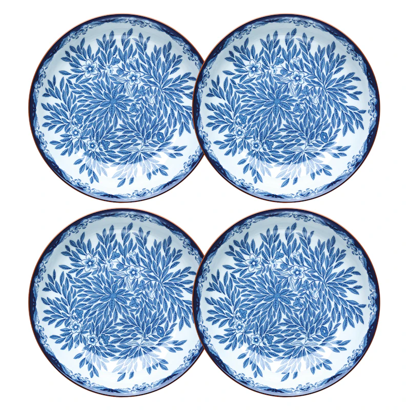 Ostindia Floris Deep Plate 22 cm 4-pack, Blue